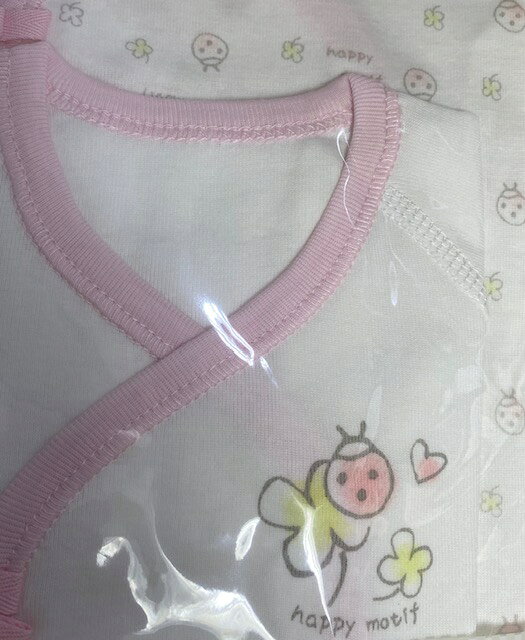 あんさんぶるの新生児肌着2点セット50-60cm　新生児から・短肌着×1枚＆コンビ肌着×1枚/かわいい/洗い替え/｜アングル2