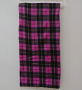 【TARTAN　CHECK　PINK】フリースブランケットひざ掛け/ブランケット/毛布90×150cm/ちょっとしたお出かけに/ドライブ/