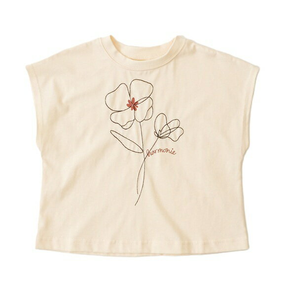 【RIO】お花半袖Tシャツ/お花刺繍デザインが優しい可愛さ◎