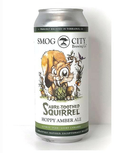 賞味期限　2024年4月18日の為　値下げ中！　Smog City Sabre-Toothed Squirrel　473ml缶【スモッグ シティ　Hoppy American Amber Ale】