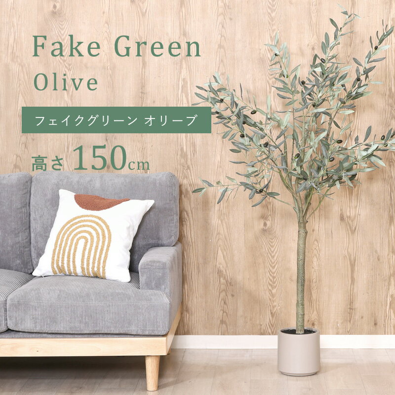 Rakuten - ★ポイント3倍★フェイクグリーン 大型 玄関 オリーブ オリーブの木 150cm 鉢植え おしゃれ 新築祝い スリム 人工観葉植物 観葉植物 フェイク インテリア リアル プランター 枝 目隠し 室内 造花 大きい 緑 そっくり 植物 虫 木 人気 リビング オフィス 部屋 ナチュラル