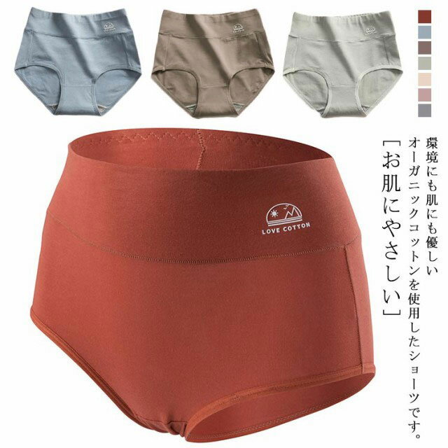 Rakuten - 2枚セット ショーツ レディース 女の子 コットン 綿 ハイウエストショーツ 深履き 締め付けない ハイウエスト 美尻 大きいサイズ 保温 冷えケア 温活ショーツ すっぽり 深め 下着