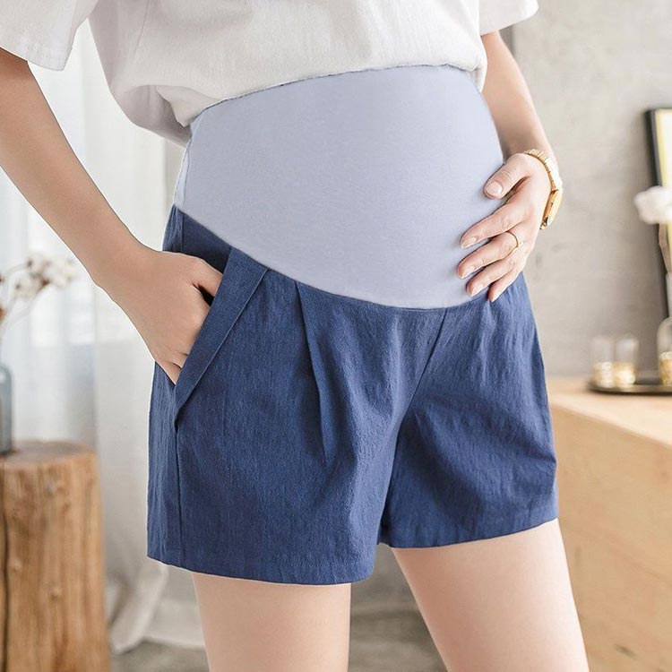 マタニティショートパンツ 夏 速乾 接触冷感 ポケット付き ウェスト調整 短パン 妊...