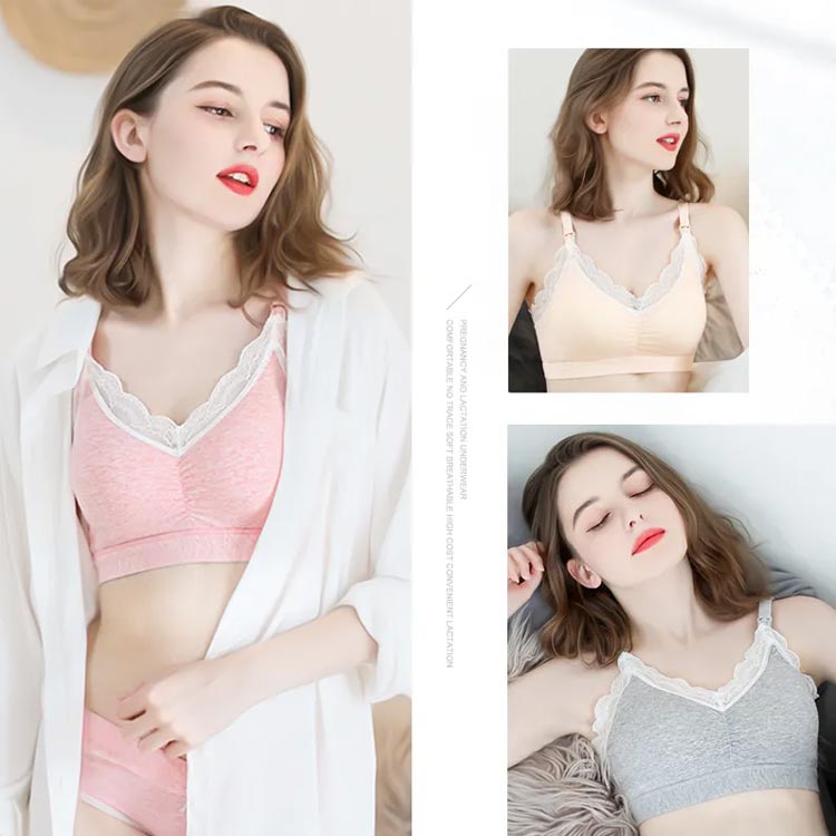 授乳ブラ マタニティブラ 前開き レース ブラジャー 垂れ防止 ノンワイヤー 下着 ...