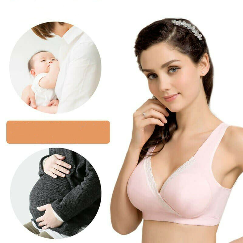 ENT-SELECTの2枚セット 産後 授乳 おしゃれ レース 授乳ブラジャー かわいい インナー 授乳ブラ 授乳ブラ 授乳ブラ ブラジャー 下着 ノンワイヤーブラ｜アングル2