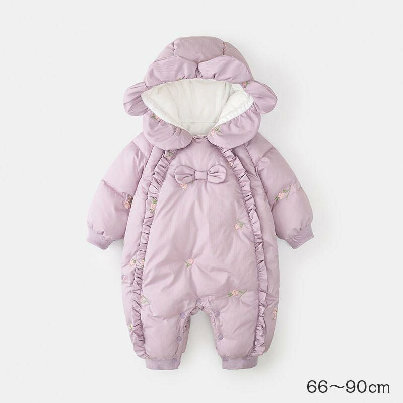ベビー服 ジャンプスーツ カバーオール ベビー 中綿コート ロンパース 女の子 キッズ ジャンプスーツ フード付き フリル 刺繍 あったか 防寒 アウター 新生児 歩行服 子供服 冬 中綿 あったか 寝袋 長袖 寝巻き 幼児 キッズ服 春 秋 冬 撮影 楽天海外通販