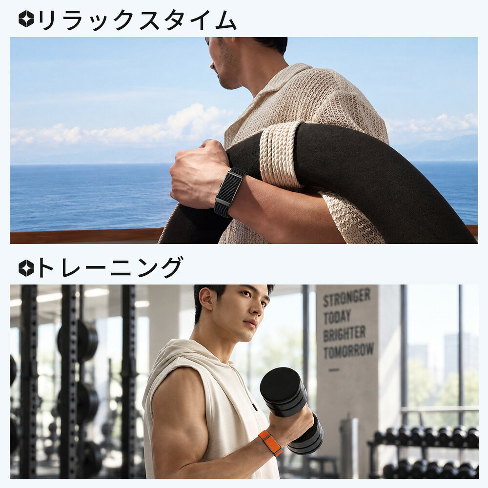 半額クーポンで3,990円！楽天1位 スクリーンレス スマートウォッチ スマートバンド 画面なし SmartWatch AI分析 ヘルスケアバンド フィットネストラッカー 軽量 つけ心地抜群 着信通知 長持ち 大容量バッテリー 最大25日間持続 GPS内蔵 睡眠測定 心拍数測定 活動量計 商品画像3