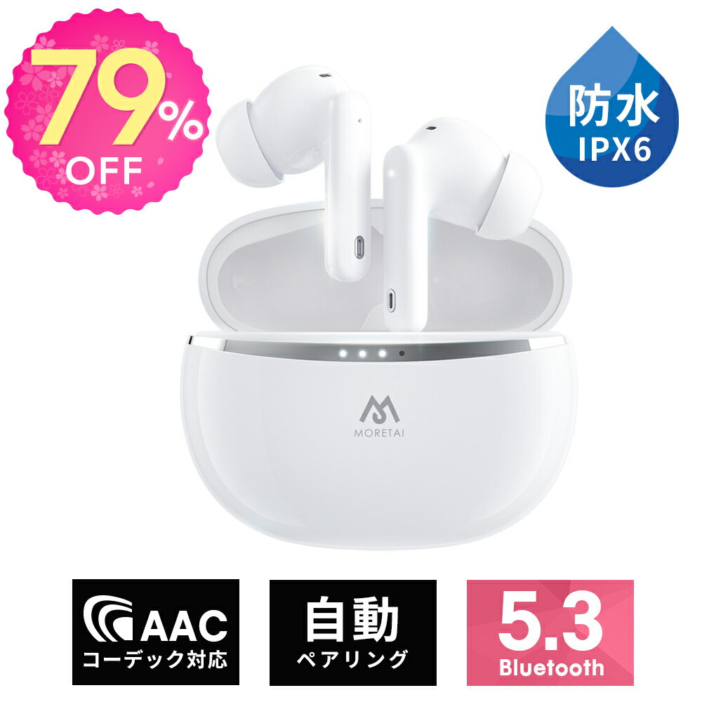 【スーパーセール限定価格】★楽天1位 ワイヤレスイヤホン Bluetooth5.3 カナル型 自動ペアリング ノイズキャンセリング 高音質 タッチ操作 音声アシスタン ブルートゥース イヤホン AACコーデック IPX6防水 Siri対応 左右独立型