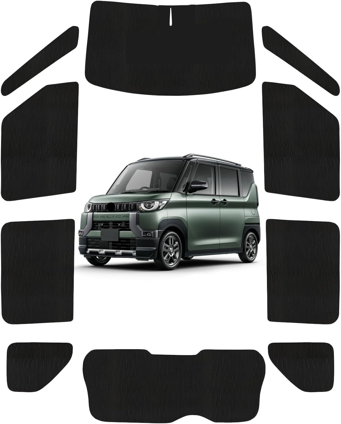 Rakuten - ★期間限定P3倍！★【三菱 デリカミニ専用 】サンシェード新型 全面 フルセット 日除け 車中泊 断熱 遮光 UVカット 専用アクセサリー 車種専用 プライバシー保護 暑さ対策 車用 仮眠 UVカット 盗難防止 日除け 取付簡単2023年5月～2025年9月