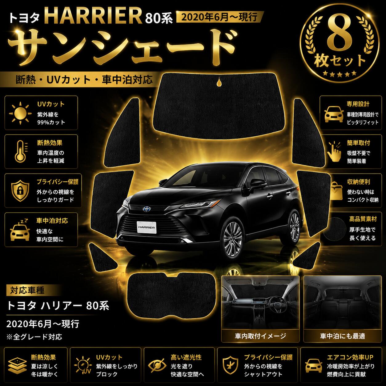 楽天市場】ハリアー 専用 サンシェード フルセットの通販