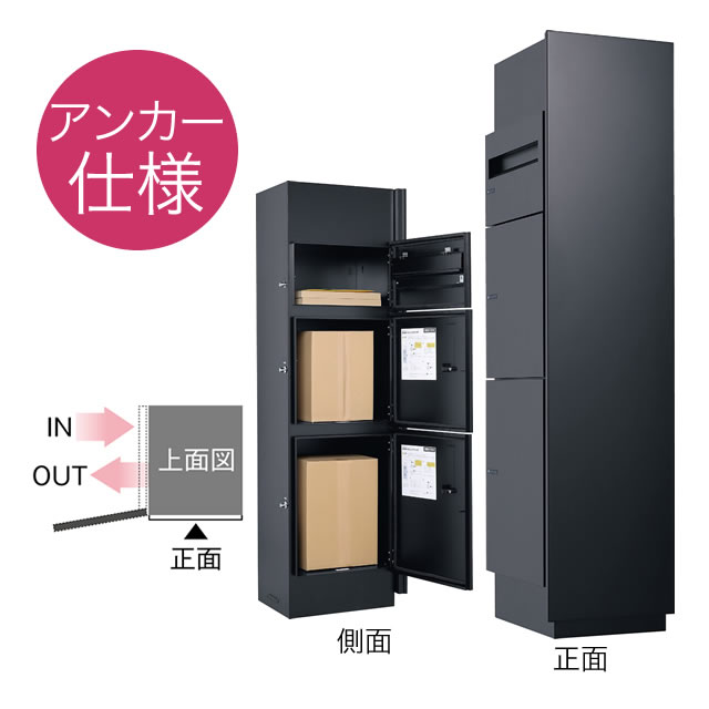 Rakuten - ユニソン ユニットウォール Mies ミース アンカー仕様 インターホン対応無し 右開きタイプ ブラック（正面） ※受注生産品