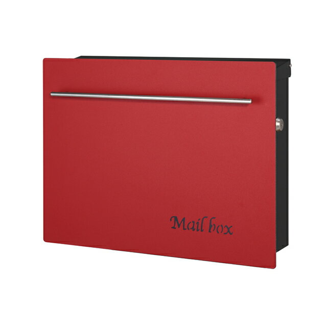 Rakuten - オンリーワン 郵便ポスト ノイエキューブ レッド GM1-EZ-2S-N 壁掛け仕様 シリンダー鍵付き