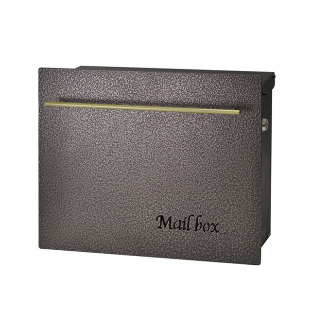 Rakuten - オンリーワン 郵便ポスト ノイエキューブ ハンマートーン ブロンズ＆ゴールド GM1-EZ601-N 壁掛け仕様 シリンダー鍵付き