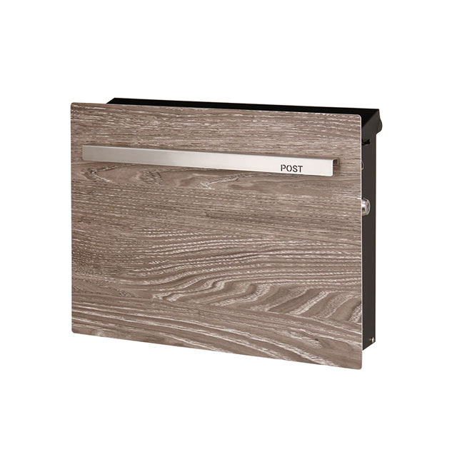 オンリーワン 郵便ポスト ノイエキューブ シャビーウッドタイプ チェスナット GM1-EZM5-N 壁掛け仕様 ..