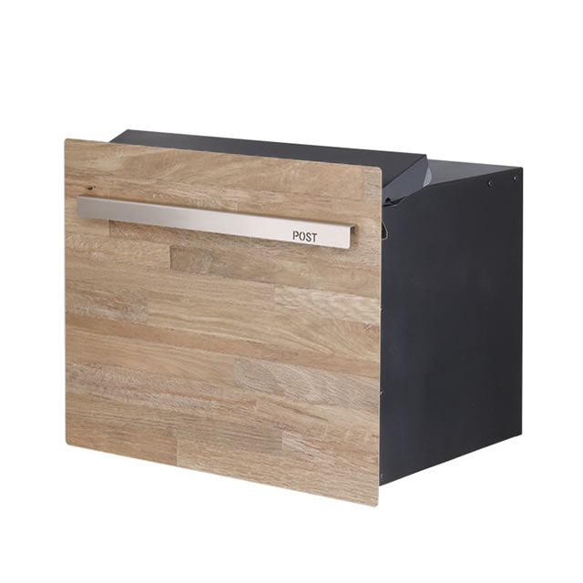 Rakuten - オンリーワン 郵便ポスト ノイエキューブ シャビーウッドタイプ オークブロック GM1-EZLM7 ブロック埋め込み仕様 ダイヤル錠付き