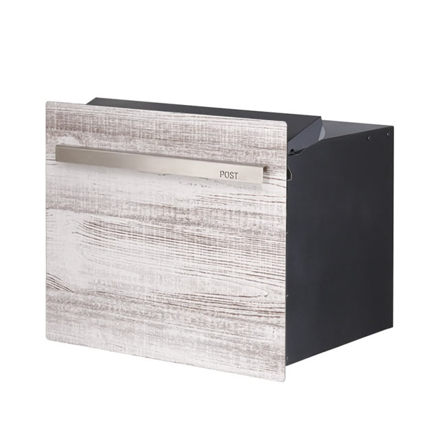 Rakuten - オンリーワン 郵便ポスト ノイエキューブ シャビーウッドタイプ パイン GM1-EZLM8 ブロック埋め込み仕様 ダイヤル錠付き