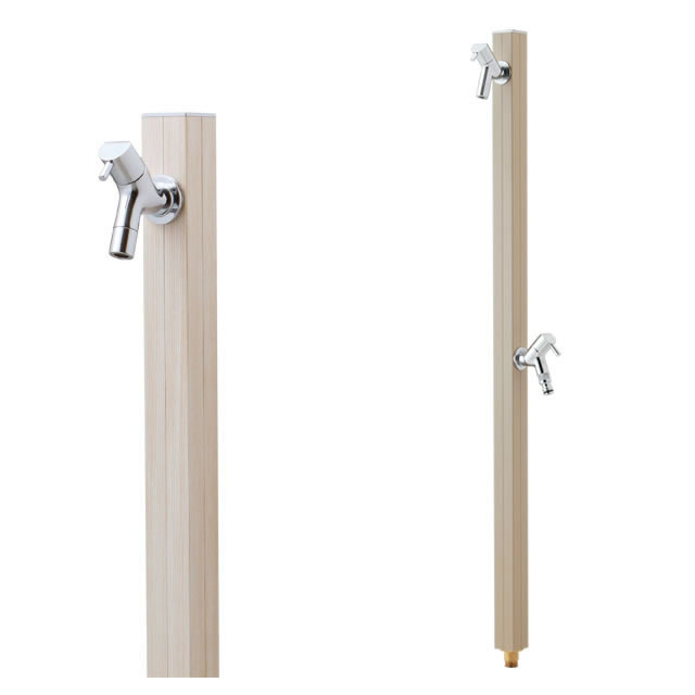 オンリーワン 水栓柱 アクアルージュW TK3-SKWWP ホワイトパイン色 ナチュラルな木目調