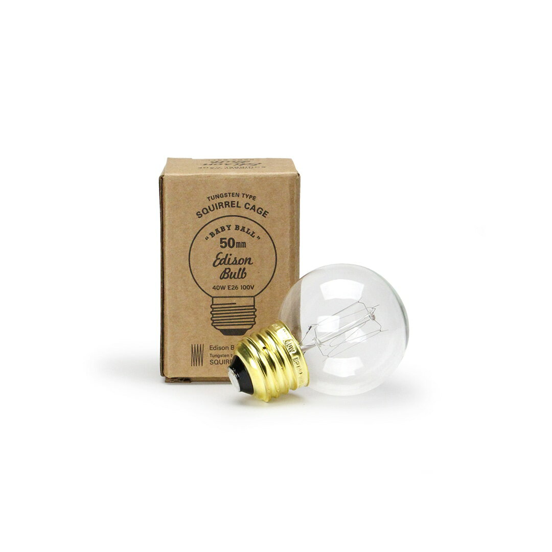 エジソンバルブベビーボール（スクウォーレルケージ）/50mm/40W/E26 Edison Bulb Baby Ball (SQUIRREL CAGE)/ 50mm / 40W / E26 DETAIL ディティール 2939BASQ50 DETAIL