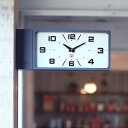 ダルトン DULTON 両面時計 壁掛け時計 ダブルフェイス クロック レクタングル 長方形 DOUBLE FACE CLOCK RECTANGLE ブラック グレー ダークグリーン カーキ 黒 緑 ダブル フェイス 壁掛け 壁かけ 新居 店舗 H21-0362BK H21-0362DGN H21-0362GY 3