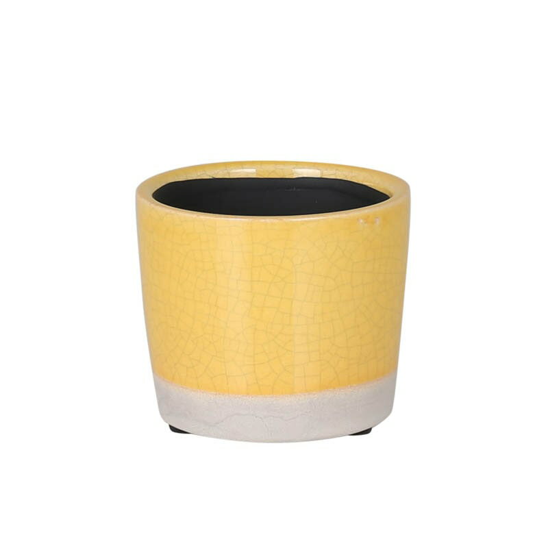 ダルトン DULTON カラー グレイズド ポット カバー COLOR GLAZED POT COVER YELLOW ● (アウトレット商品につき、返品、交換、キャンセル、ラッピング不可)