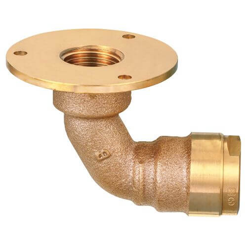 【青銅製】WL46-1313C-S 床立上げエルボ ツバ径58φ Rc1/2×13 架橋ポリエチレン管 ワンタッチ継手 オンダ製作所 ONDA ダブルロックジョイント 樹脂管 配管 埋設可