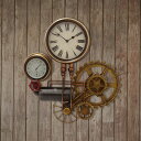 時計 温度計 湿度計 温湿度計 Steampunk Wall clock White ウォールクロック スームパンク 壁掛け レトロ ヴィンテージ クラッシック ボイラー室 スチーム スチーム室 スチームメーター 歯車 蒸気 ギフト 父の日 クリスマス 新生活 bcl