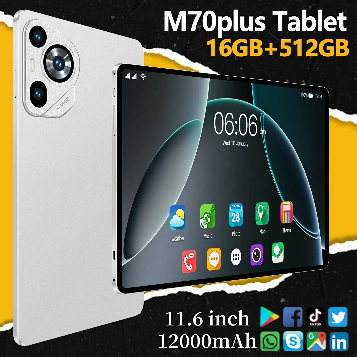 Android15 ֥å 10.1 Wi-Fi+SIMǥ 16GB+512GB ǽ   BT5.0 GPS б 1200...