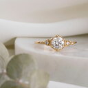 【アガサ・リング】IGI鑑定済ラウンドブリリアント合成ダイヤモンド 0.80ct ラウンド 14K イエローゴールド(4)