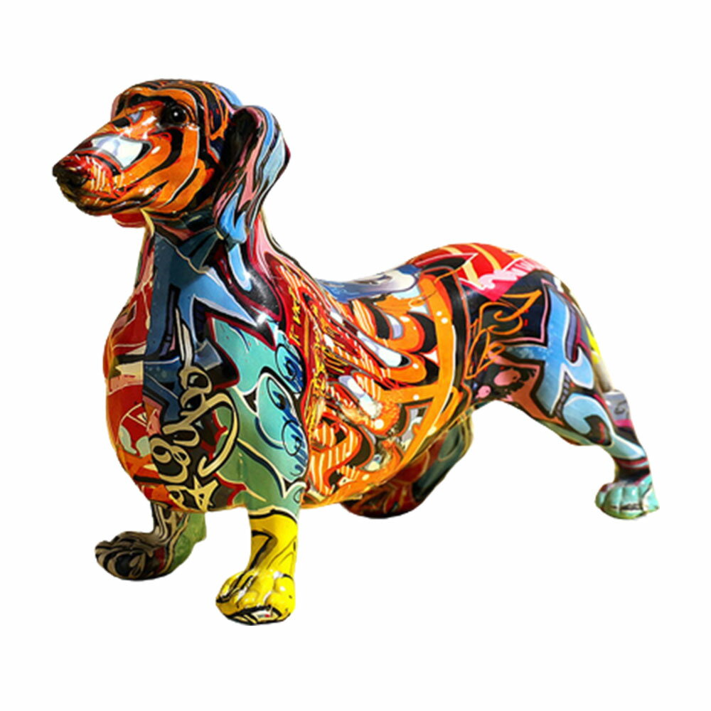 フィギュア　まぶしいソーセージ犬　樹脂製フィギュア　樹脂工芸品リビング玄関テレビキャビネットカフ..