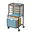 ZAAYO ファイルワゴン ハンギングフォルダー車 ハンギングファイルオーガナイザー 机の下書類棚 ファイリングボックス ファイルワゴン デスク下 斜め スリム キャスター付き デスク下収納 幅37.5cm x 30cm奥行きx 70cm高さ