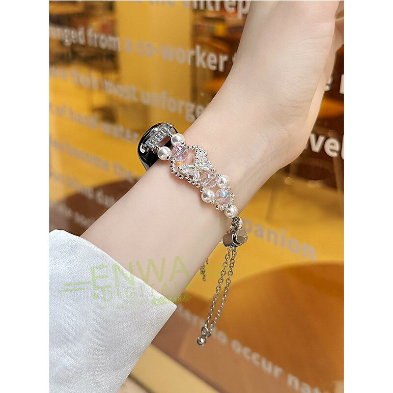 MIMOSA(ミモザ) 時計バンド Eカーフ 10mm ホワイト (美錠:銀) CE-WH10