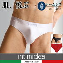 P10倍! ブリーフ メンズ セミビキニブリーフ 吸汗速乾 前閉じ インティミディア ノルマン メンズ INTIMIDEA Men'sbasic man プレーンブリーフ 下着 肌着 男性下着 マイクロファイバー ストレッチ イタリア製