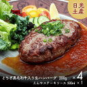 【日光レストランえんやのハンバーグそのまんま|在宅型レストラン】「とちぎ黒毛和牛」入り生ハンバーグ 4個 セット(200g)オリジナル 生ステーキソース付(50...