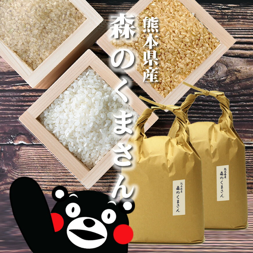 【新米】森のくまさん [特A米]熊本県産 10kg[5kg×2][令和5年産] 玄米、胚芽米、分づき米、白米。分つき米は健康米。コシヒカリとヒノヒカリを親に持つ 森のくまさん10キロ（5キロ毎に分づき承ります）出荷日精米 お米のギフト【送料無料（一部地域を除く）】 お祝い お歳暮のサムネイル
