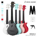 Enya Nova U ウクレレ コンサート 初心者セット（カーボンファイバー製）付属品：ケース ストラップ カポ スペア弦 贈り物 うくれれ プレゼント【国内正規品】