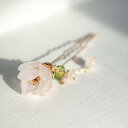 天然石ローズクォーツの木蓮のかんざし uピン モクレン 簪