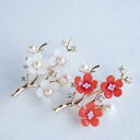 紅梅 白梅 ブローチ プラ板 梅の花 梅 卒業式 入園式 入学式 花嫁 結婚式 ドレス 発表会 和装 洋装 髪飾り