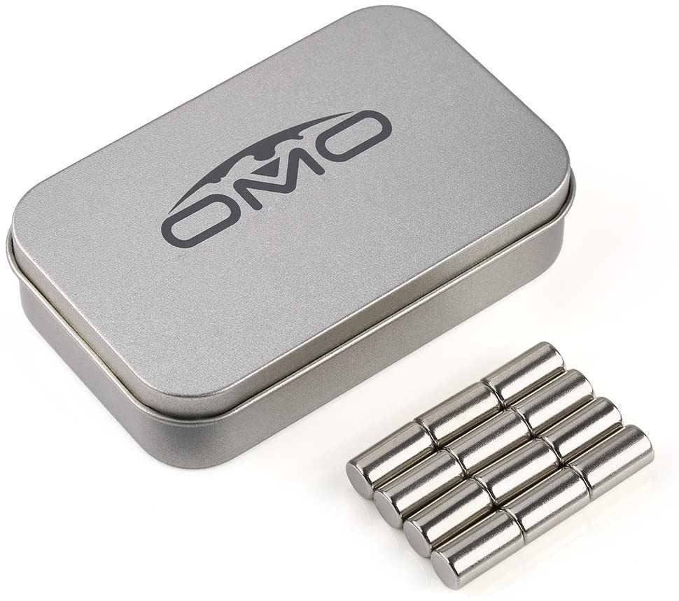 乐天商城 - ネオジウム磁石 ネオジムマグネット N35円柱型 丸型 8x15mm ニッケルメッキ 専用ケース付き 科学実験 生活収納 オフィス汎用(12個セット)送料無料