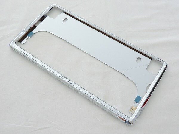 トヨタ純正デラックス タイプナンバープレートリムナンバーフレーム 1枚TOYOTAロゴ入りシルバー メッキ