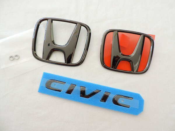 ホンダ純正FK7 シビック用ブラッククローム調エンブレム 3点セットホンダエンブレムHエンブレム Hマークホンダマーク HONDAハッチバック