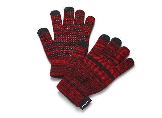 NISSAN 日産コレクションニスモ NISMOFAN グラデーションニットグローブ ブラック レッド手袋 毛糸 ファッション 防寒 冬スマホ操作対応 ニッサン※代引不可商品