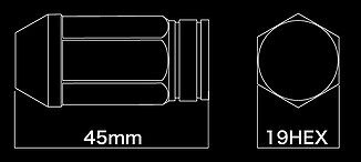 【送料無料】DIGICAM デジキャンレーシングナット ブラックM12×1.25 45mm20本セット ニッサン スカイライン ECR33 HR33 ENR33 H5/8～H10/4