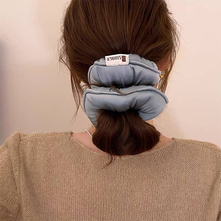 ヘアアクセサリー おしゃれ ボリューム ぷっくり 大人っぽい シンプル シルク調 シ...