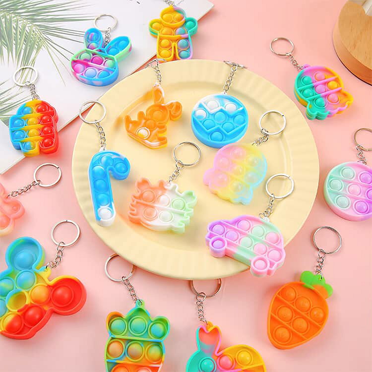 【25個セット】 スクイーズ プッシュ バブル グッズ プニプニ キーホルダー キーホルダー ポコポコ ぽこぽこ 押す ストレス解消 おもちゃ カラフル チャーム トレーニング 子供 キッズ 手指 【25個セット】 集中力 景品 プレゼント 軽量 携帯 eo-aroma-10016145 イーオーアロマ サンプル画像3