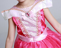 オーロラ姫ワンピース衣装子供ミニドレス子供用こどもコスチュームコスプレ仮装お姫様子供ドレス変身なりきり女の子プレゼントギフトTDLイベントパーティー誕生日発表会結婚式演奏会ステージ衣装演劇文化祭2点セット