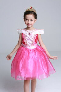 オーロラ姫ワンピース衣装子供ミニドレス子供用こどもコスチュームコスプレ仮装お姫様子供ドレス変身なりきり女の子プレゼントギフトTDLイベントパーティー誕生日発表会結婚式演奏会ステージ衣装演劇文化祭2点セット