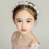 ヘアアクセサリー ピアノ 発表会 ヘッドドレス 子供 髪飾り レディース 女の子 キッズ 花 薔薇 リボン フォーマル ヘアアクセ ホワイト パール ラインストーン ティアラ カチューシャ 結婚式 ブライダル ウエディング 写真撮影 (HC37)