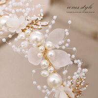 ヘアアクセサリー 子供 キッズ レディース 髪飾り パール 花 手作り フォーマル ヘッドドレス 結婚式 入学式 入園式 卒園式 発表会 ピアノ発表会 プレゼント ビジュー リーフ 花冠 カチューシャ ホワイト 白 ゴールド(MA15)