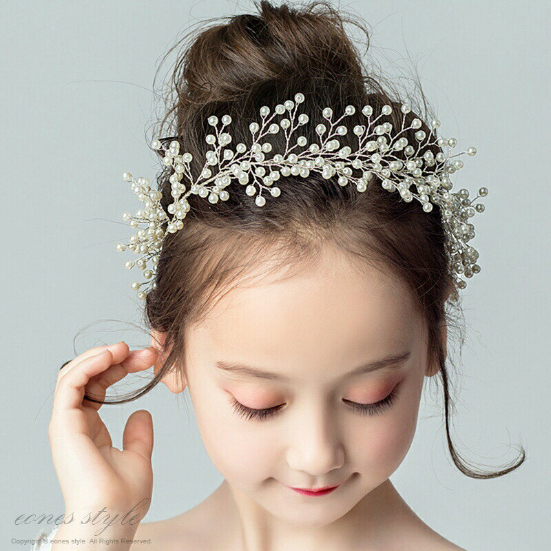 ヘアアクセサリー髪飾り子供ピアノ発表会レディースキッズ手作り花冠フォーマルヘッドドレス結婚式入学式入園式卒園式発表会プレゼントリボン花冠カチューシャホワイトシルバー(MA7シルバー)