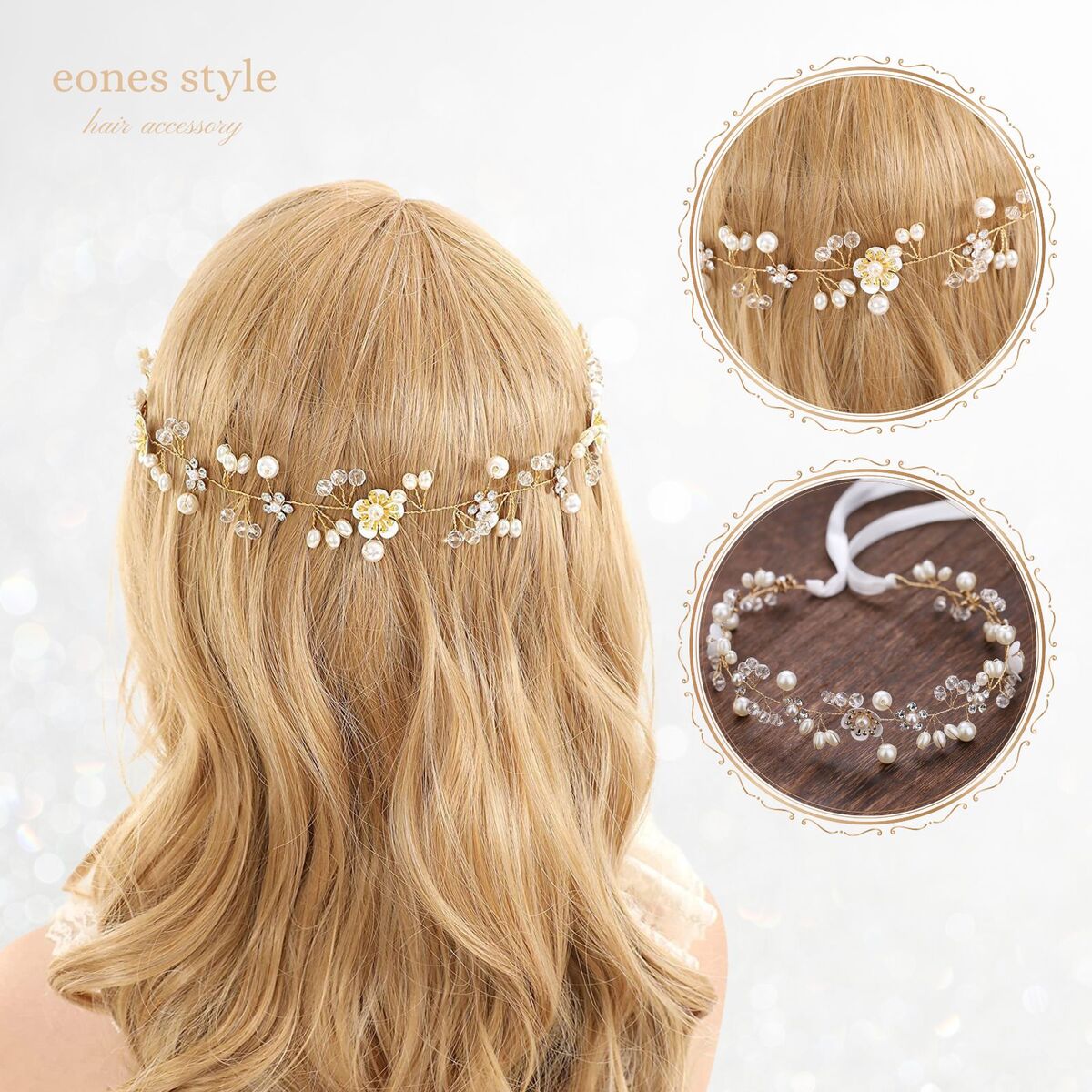 ヘアアクセサリー レディース 結婚式 ウェディング ブライダル リボン ワイヤー 髪飾り カチューシャ ..